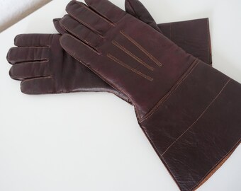 Gants de moto vintage en cuir véritable des années 50, taille 8 1/2