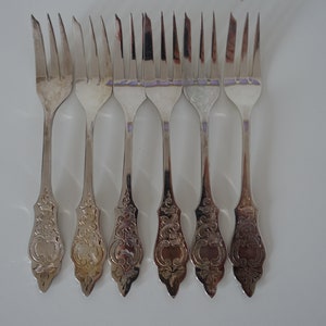 6 silver plated Robbe and Berking cake forks