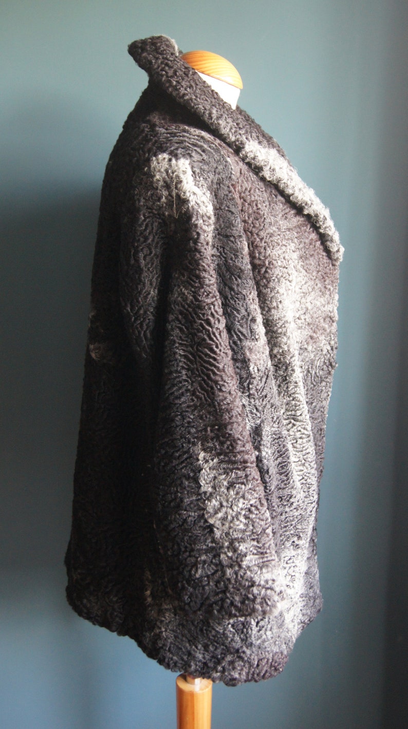 Grey Karakul Lamb winter coat Real fur jacket Size M/L | Etsy