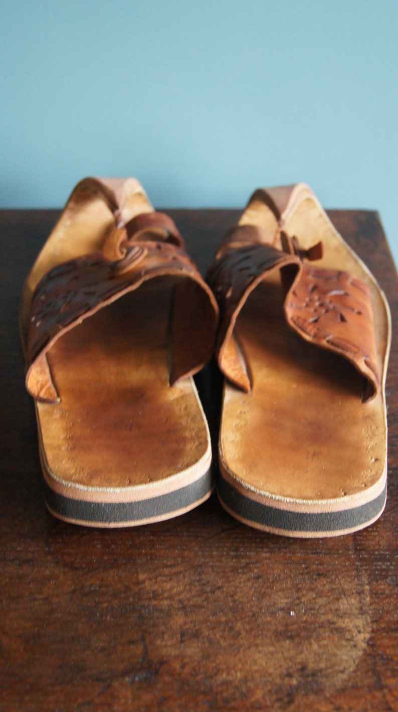 Vintage Handmade leather slippers EU size 43