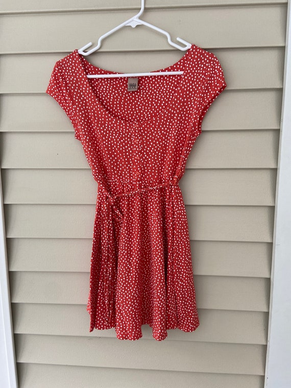 Zara Orange and White Polka Dot Summer Dress (size