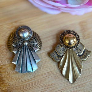 Gold and Silver Tone Vintage Angel Pins (set of 2)