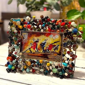 Gorgeous Vintage Colorful Beaded Frame