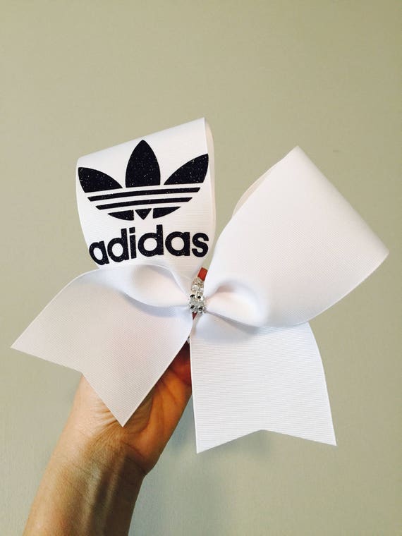Adidas black and white trefoil cheer bow | Etsy