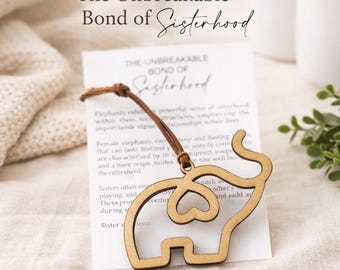Elephant Sisterhood Ornament – Best Friend Gift, Soul Sister Keepsake, Meaningful Friendship Ornament, Sister Gift, Women Support Gift