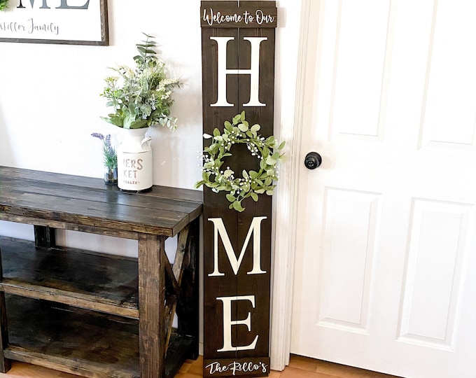Wood Home Door Sign / Personalized Wooden Front Door Sign / Home Sign