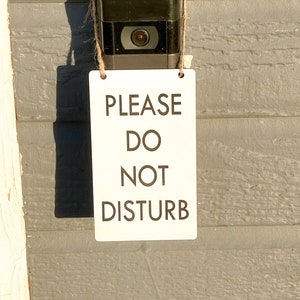 No soliciting / Do not disturb bold ring doorbell sign / Small hanging front door please do not disturb sign / Wooden engraved door sign