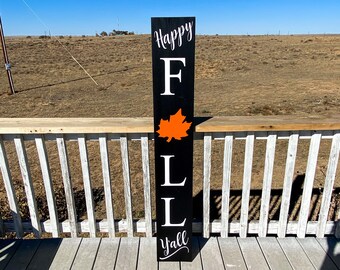 Happy Fall Y'all Wooden Porch Sign: Autumn Decor