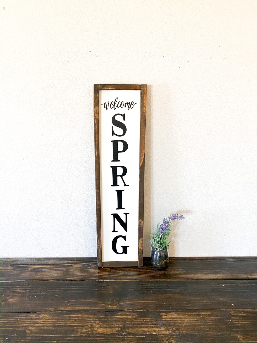Welcome Spring Home Decor Frame Sign / Farmhouse Style Spring Sign ...