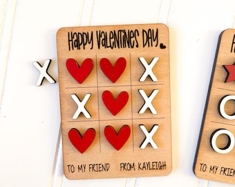 Kids Class Valentines Day Cards / Cute School Valentines Cards / Tic Tac Toe V-day cards / Fun Game Valentines Day Cards / X O X O game