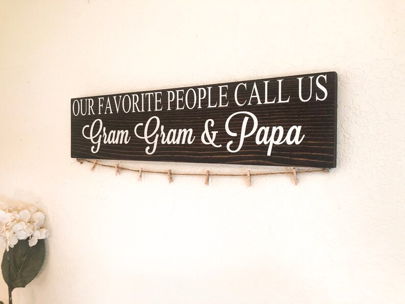 Personalized Grandparent Photo Sign: Custom Names, Rustic Wood - Etsy