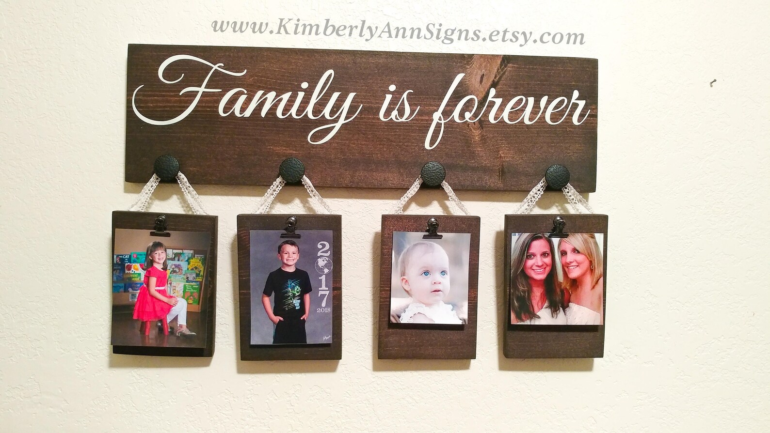 Family is Forever Wood Sign / Picture Frame Wooden Sign / Home Etsy