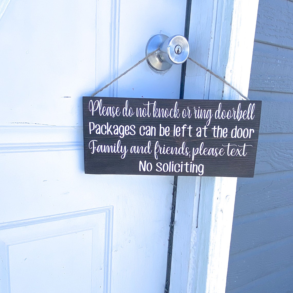 Please do not knock or ring doorbell sign / Packages can be Etsy