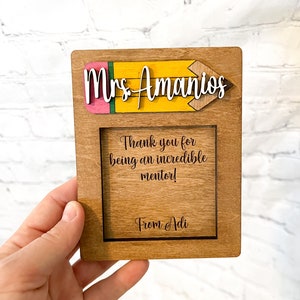 Teacher gift sticky note holder / Personalized Teacher name gift / End of the year gift / Teacher appreciation / Custom / Gift from student image 4