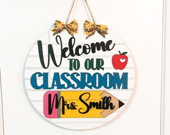 Personalized Teacher Name Sign: Handpainted Classroom Door Decor
