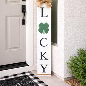 Reversible Valentine’s Day, St Patrick’s Day Porch Sign | Lucky Be Mine or Lucky Love | Wood Front Door Sign | Rustic Holiday Decor image 17