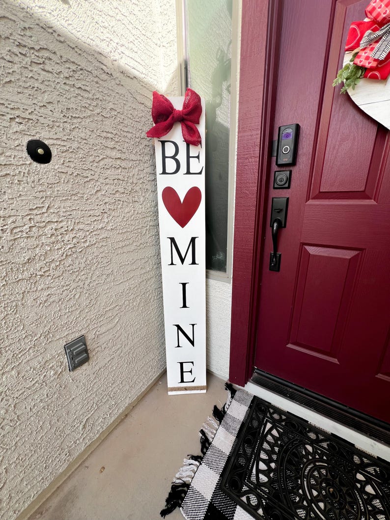 Reversible Valentine’s Day, St Patrick’s Day Porch Sign | Lucky Be Mine or Lucky Love | Wood Front Door Sign | Rustic Holiday Decor image 14