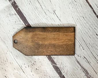 Stained Wood Blank Stocking Tag - DIY Christmas Name Tag
