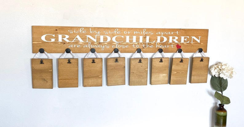 Side by side or miles apart sign Grandchildren are close to the heart sign Custom Grandparent gift Picture sign for Grandparents