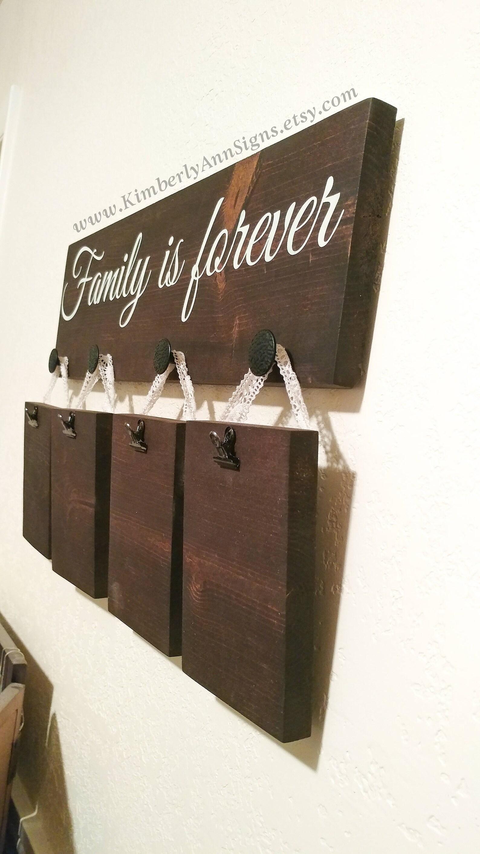 Family is Forever Wood Sign / Picture Frame Wooden Sign / Home Etsy