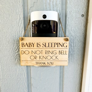 Baby is sleeping small wooden hanging sign / Front door sign / Leave packages / Do not disturb / Do not knock sign / Baby shower gift