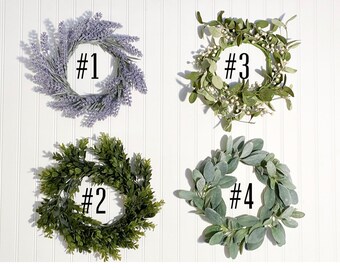 Spring/Summer Wreath: Lavender, Boxwood, Lambs Ear, Mistletoe - 10 Inch Add-On