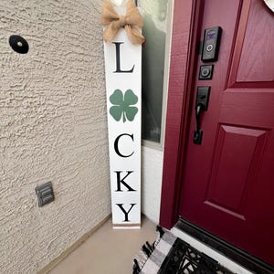 Reversible Valentine’s Day, St Patrick’s Day Porch Sign | Lucky Be Mine or Lucky Love | Wood Front Door Sign | Rustic Holiday Decor image 11
