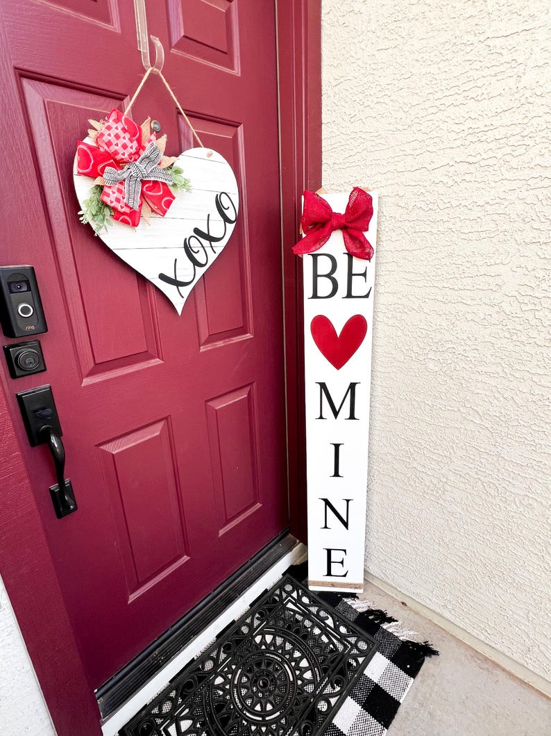 Reversible Valentine’s Day, St Patrick’s Day Porch Sign | Lucky Be Mine or Lucky Love | Wood Front Door Sign | Rustic Holiday Decor image 15