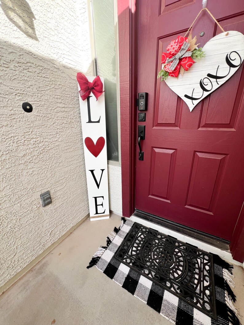 Reversible Valentine’s Day, St Patrick’s Day Porch Sign | Lucky Be Mine or Lucky Love | Wood Front Door Sign | Rustic Holiday Decor image 10
