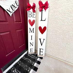 Reversible Valentine’s Day, St Patrick’s Day Porch Sign | Lucky Be Mine or Lucky Love | Wood Front Door Sign | Rustic Holiday Decor image 4