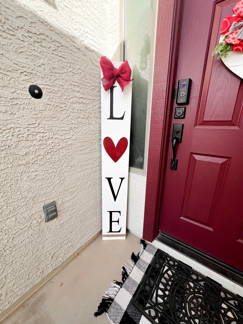 Reversible Valentine’s Day, St Patrick’s Day Porch Sign | Lucky Be Mine or Lucky Love | Wood Front Door Sign | Rustic Holiday Decor image 16