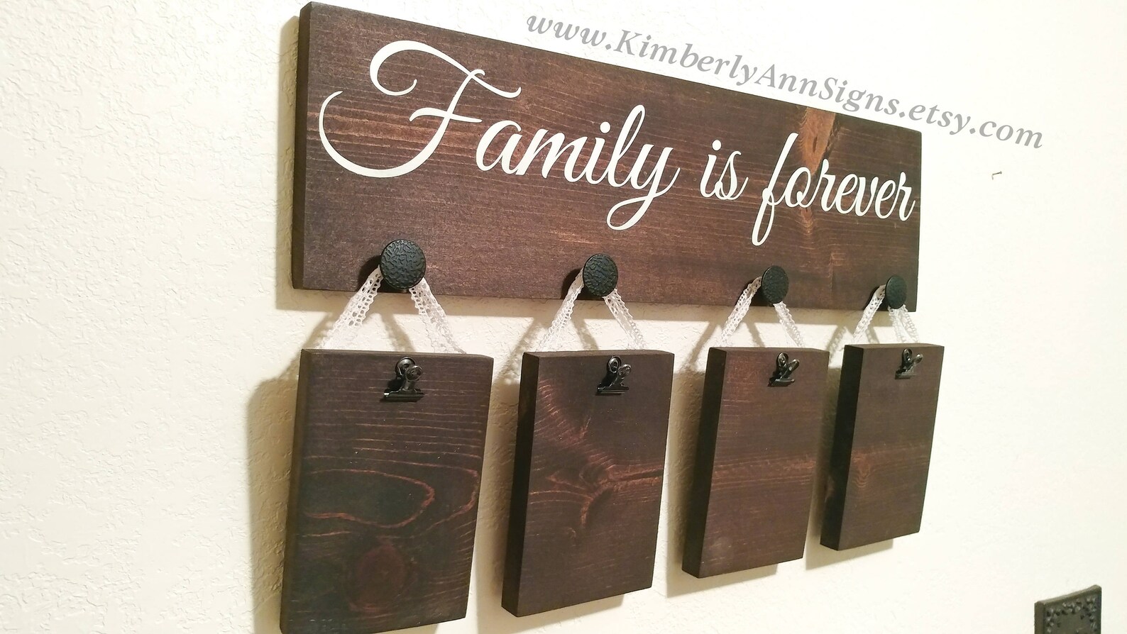 Family is Forever Wood Sign / Picture Frame Wooden Sign / Home Etsy
