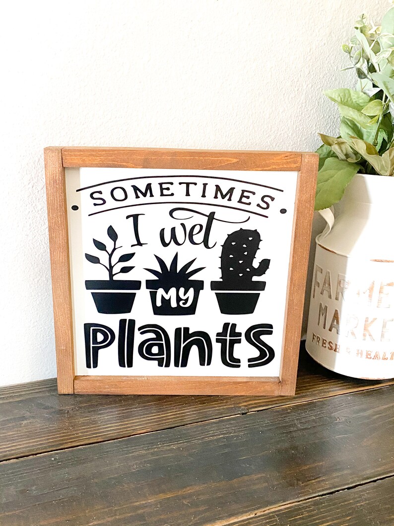 KIOZIY Deko-Schild 'Sometimes I Wet My Plants' – 10,2 X 40,6 Cm, Metallschild Mit Vintage-Look Für Garten, Haus & Als Geschenk
