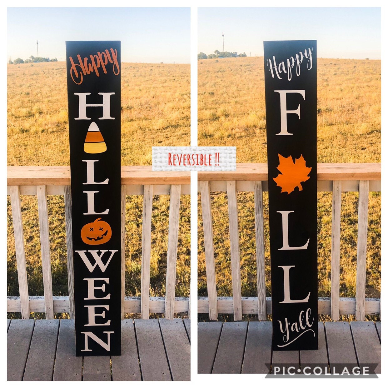 Reversible Happy Fall Yall/Happy Halloween outdoor front | Etsy