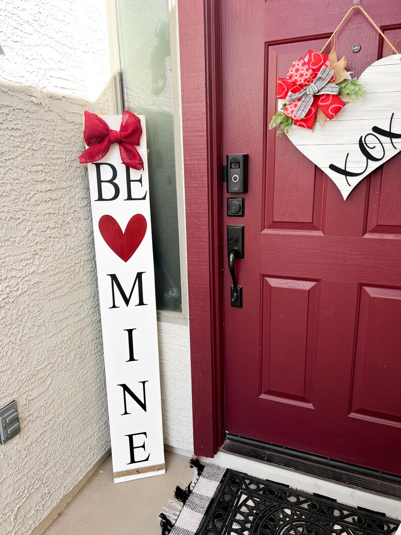 Reversible Valentine’s Day, St Patrick’s Day Porch Sign | Lucky Be Mine or Lucky Love | Wood Front Door Sign | Rustic Holiday Decor image 8