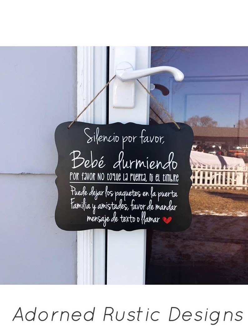 Quiet Please Baby Sleeping Sign in Spanish Silencio Por Etsy