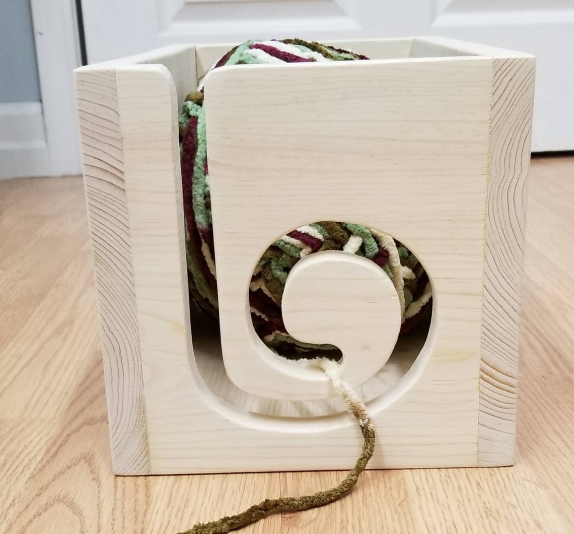 Wooden Yarn Box Yarn Storage Box Yarn BowlWood Box Etsy