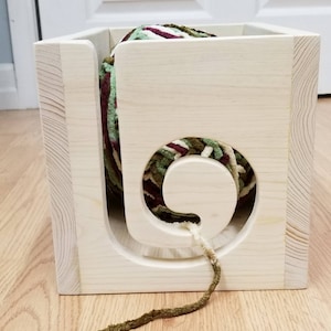 Wooden Yarn Box, Yarn Storage Box, Yarn Bowl,Wood Box, Knitting Yarn Box, Crochet Storage Box, Yarn Holder, Wood Storage Box, Crochet Box