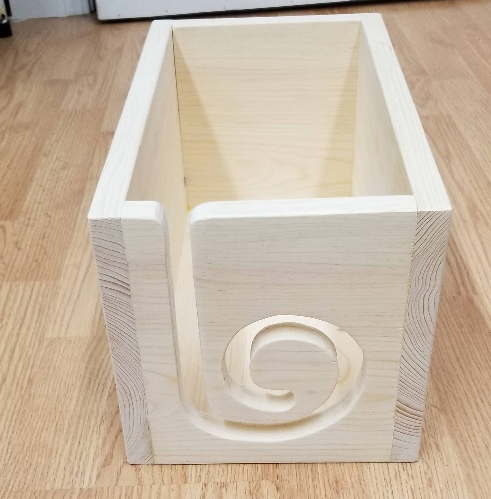 Stained Wooden Yarn Box With Lid Personalized Yarn Storage Etsy