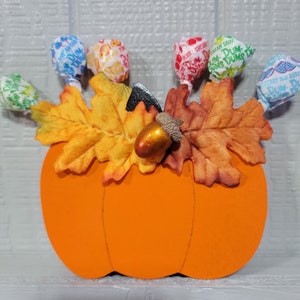 Wooden Fall Pumpkin Candy Lollipop Sucker Holder