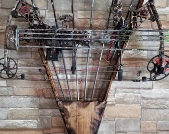 Rustic Wood Archery Display Rack, Bow and Arrow Holder, Personalized