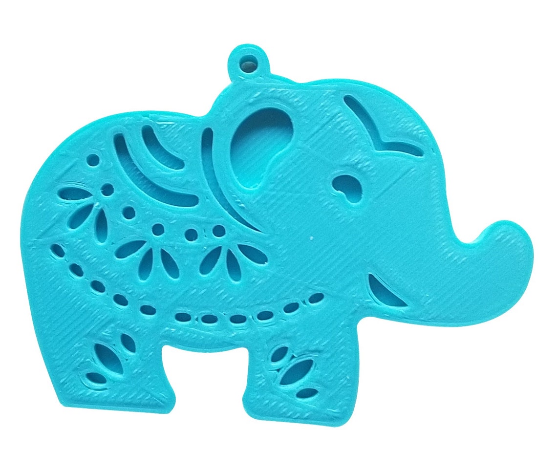 3D Adorable Elephant Keyring Keychain Name Personalized Etsy