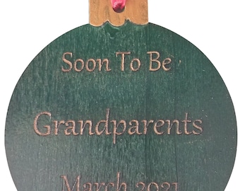 Engraved Wood Christmas Ornament Teacher, Pastor,  Grandparents, Priest, Family, Baby's 1st Christmas Ball Ornament. 1st Christmas Together
