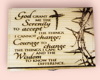 Serenity Prayer Engraved Wood Plaque