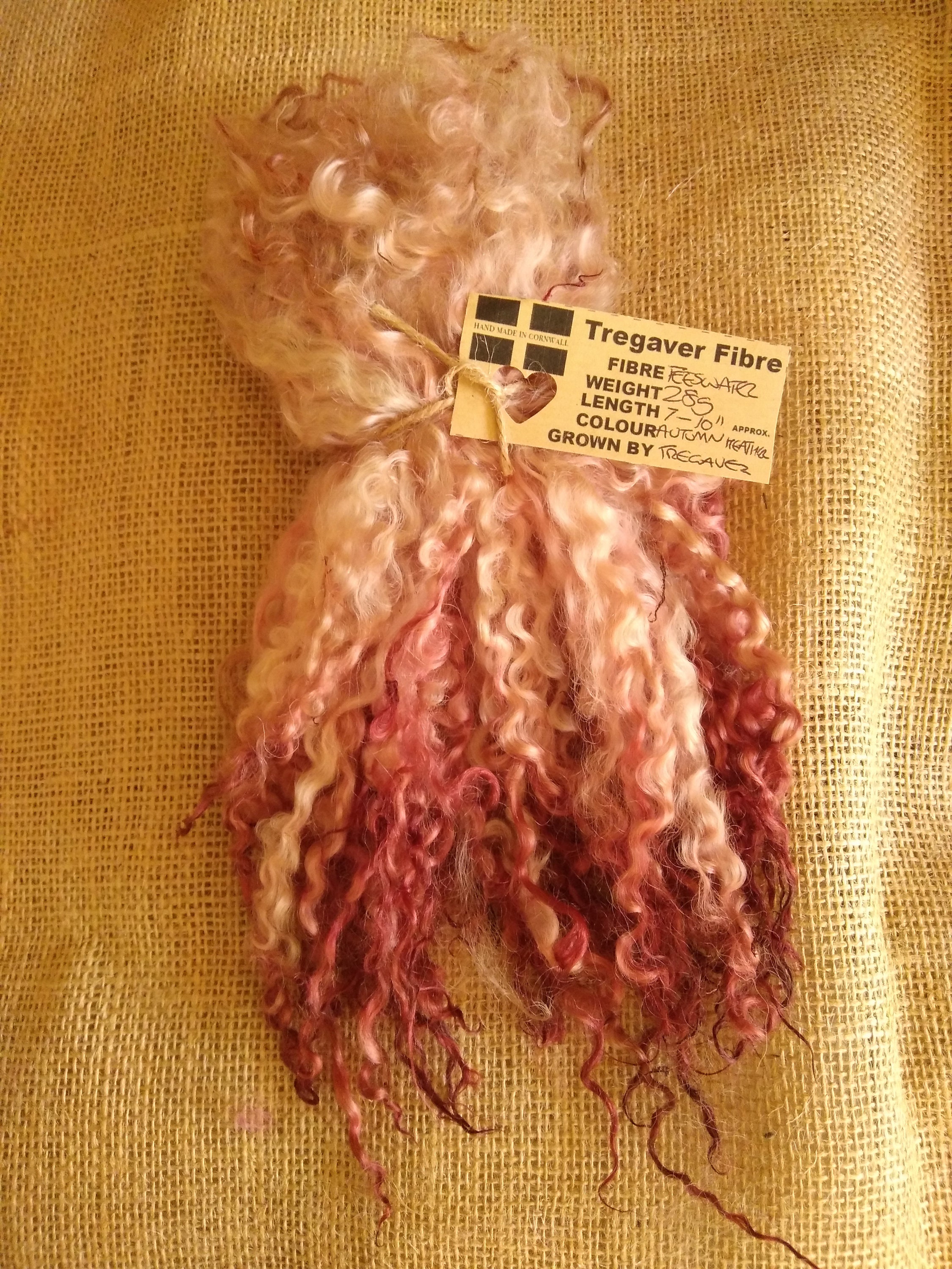 1 Oz Curly Felting Locks, 3-5 Inch Hand-Dyed Wool Ghana