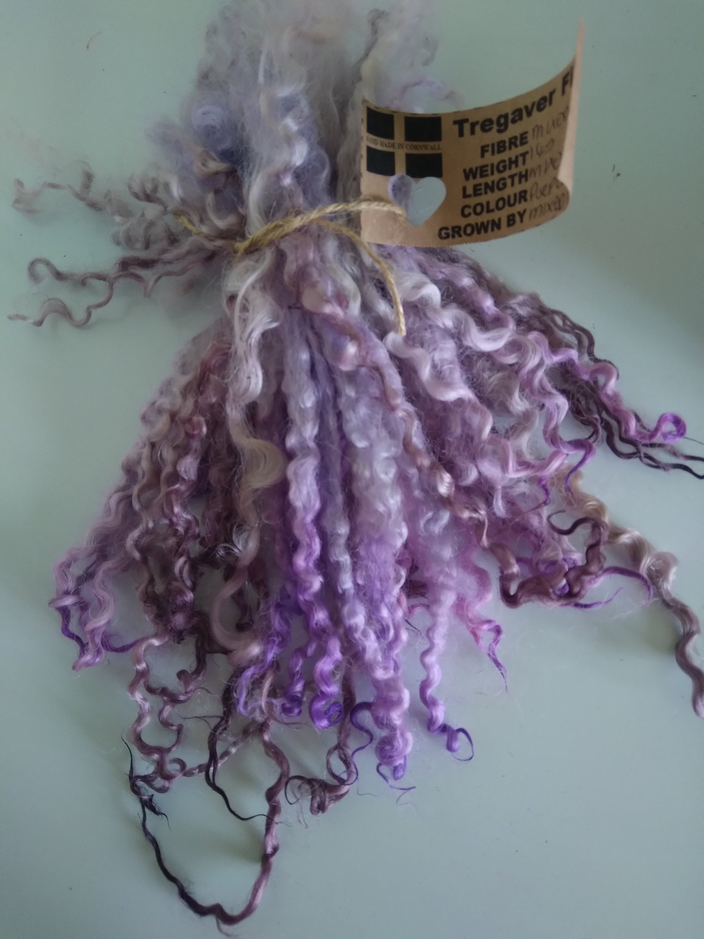 14g curly wool ringlets. Purples, ethically farmed, felting, fibre art, dolls. Budget bunch - Imperfect but great for small projects