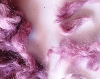 Light purple mix colours Alpaca fibre, 10g, fluffy cloud, spinning, felting, knitting, craft, fibre art