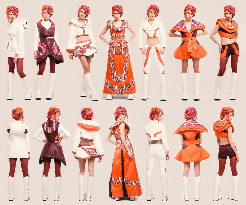 Psychedelic clothing Post apocalyptic Burning man costumes Psy Trance Astronaut White Pants Rave Clothing