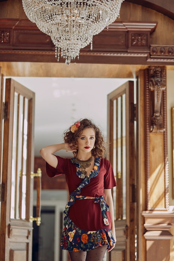 burnt orange boho dress