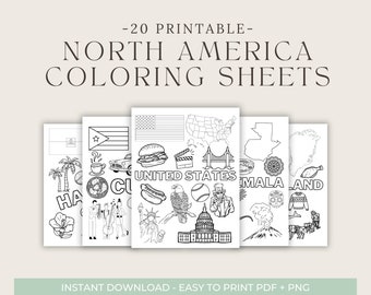 Printable North America Countries Coloring Book Sheets For Kids Homeschool Learning And Education